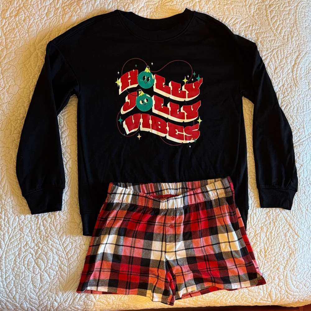art class Black and Red plaid Christmas Pajama Set